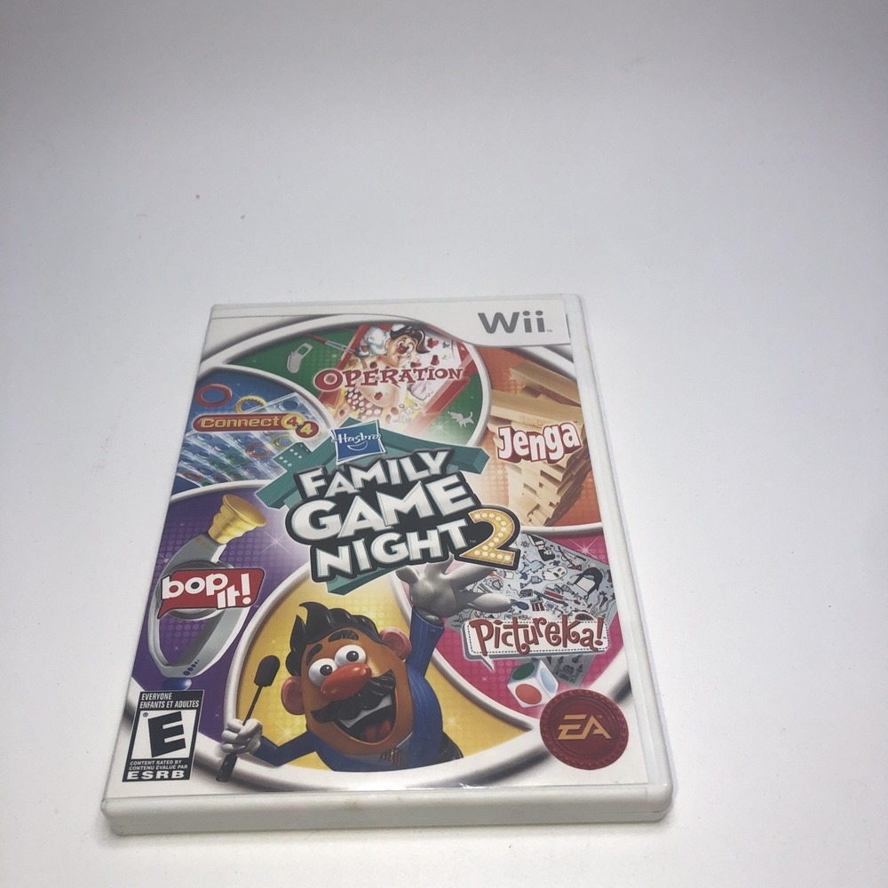 Hasbro Family Game Night 2‎ (Nintendo Wii, 2009) COMPLETE disk/case/manual
